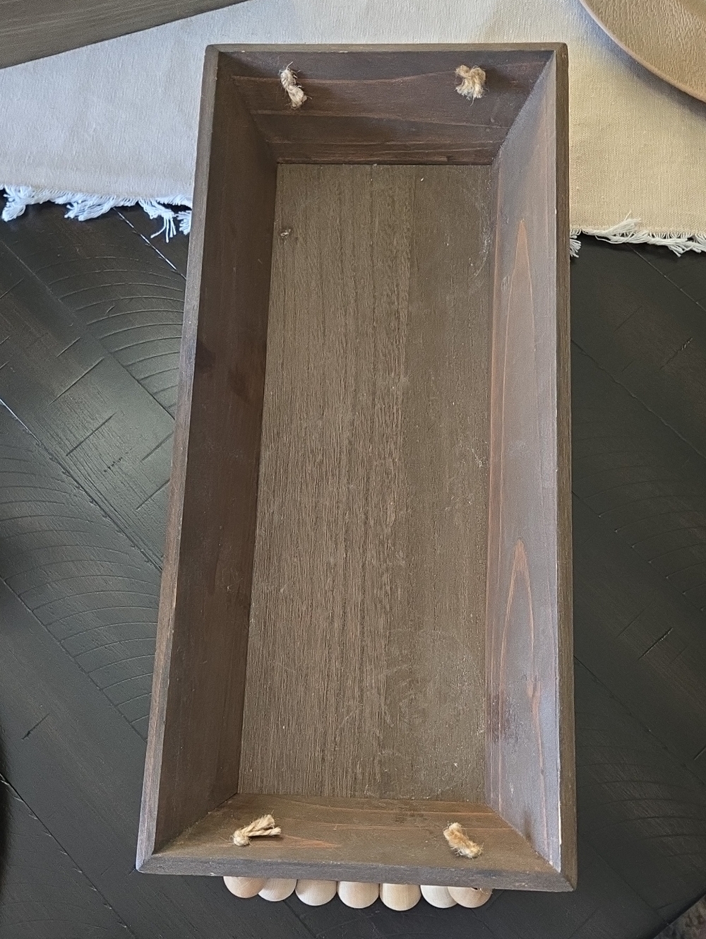 Wooden Decorative Tray in Dark Brown